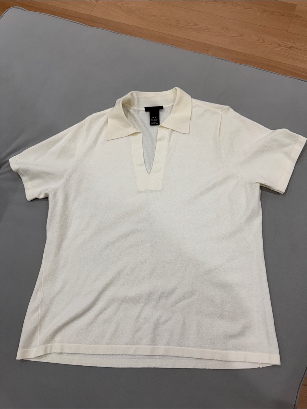 Lane Bryant ivory Collared Knit Polo Top – Size 14/16 - Picture 3 of 6